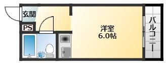 プレアール北田辺(1K/4階)の間取り写真