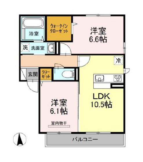 シートピアII(2LDK/2階)の間取り写真