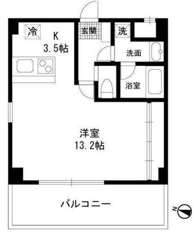 OZ-COURT(1K/2階)の間取り写真