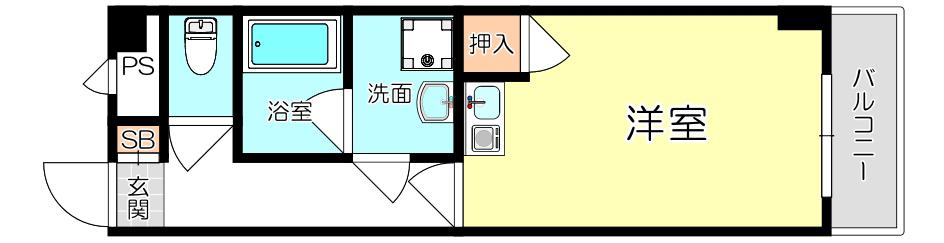 レジデンス塚口(1K/2階)の間取り写真