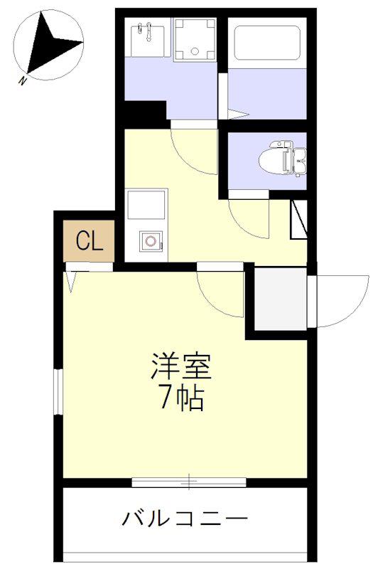 MELDIA椥辻(1K/3階)の間取り写真