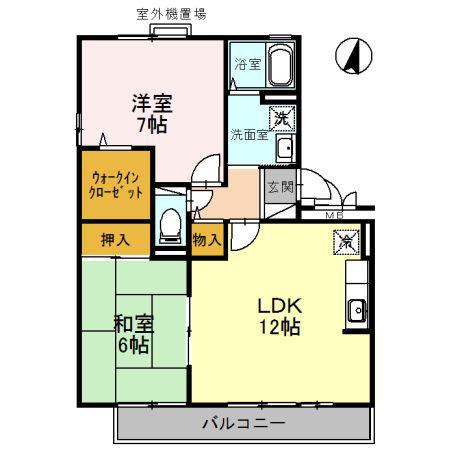 グランシャリオ(2LDK/3階)の間取り写真
