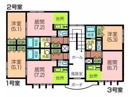 ペラッツィ松陰(1LDK/2階)の間取り写真