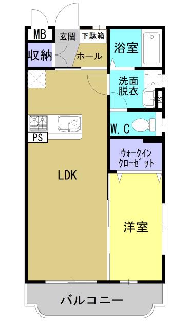 プレジールT(1LDK/2階)の間取り写真