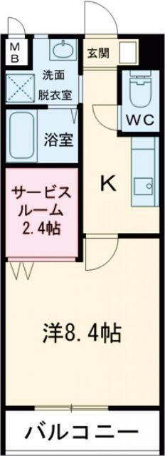 コンフォート西之島(1K/2階)の間取り写真