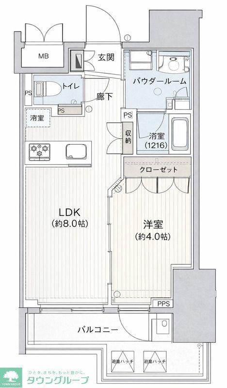 インプレストコア四谷坂町(1LDK/9階)の間取り写真