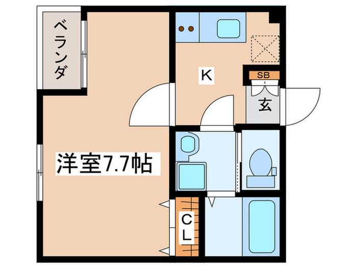 メゾンデール(1K/3階)の間取り写真