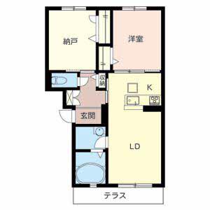 近鉄けいはんな線 荒本駅 徒歩13分 2階建 築12年(1SLDK/1階)の間取り写真