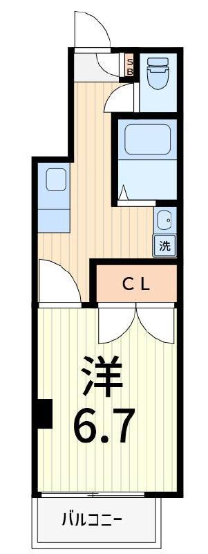 中村ビル(1K/2階)の間取り写真