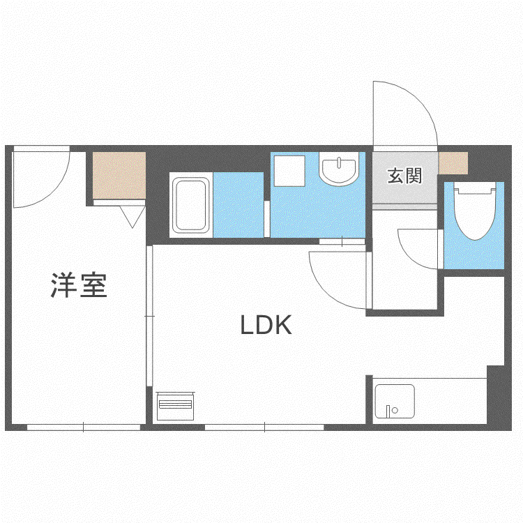 RESTATE札幌西(1LDK/4階)の間取り写真