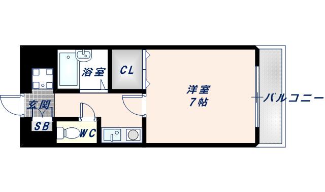 グランデージ今里(1K/1階)の間取り写真