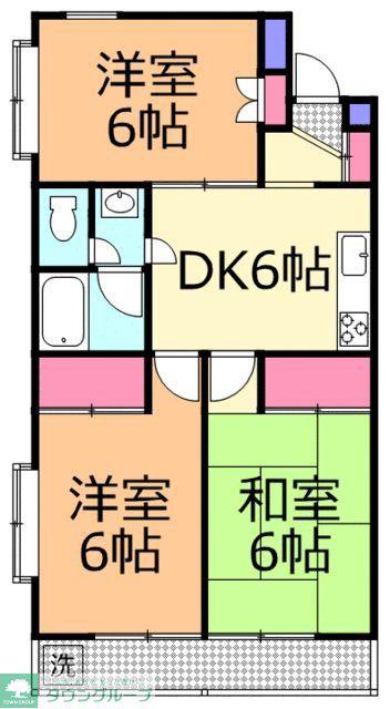 ベルシャンブル弐番館(3DK/3階)の間取り写真