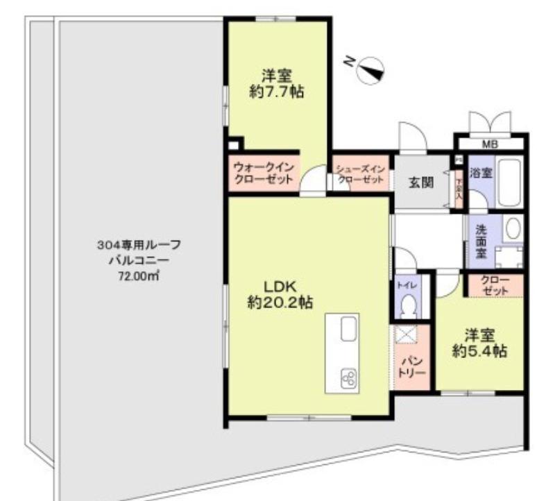 中海岸2丁目M(2LDK/3階)の間取り写真