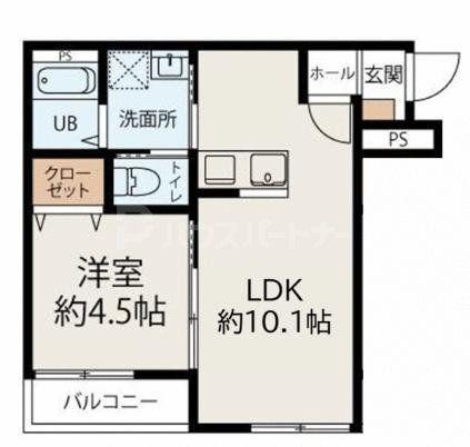 ミキハウス南三咲(1LDK/3階)の間取り写真