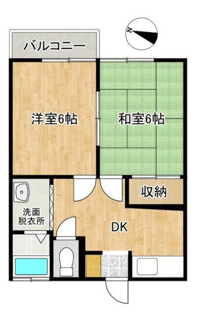 パレスサカイ(2DK/2階)の間取り写真