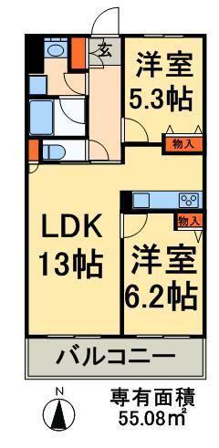 レジディア南千住(2LDK/5階)の間取り写真