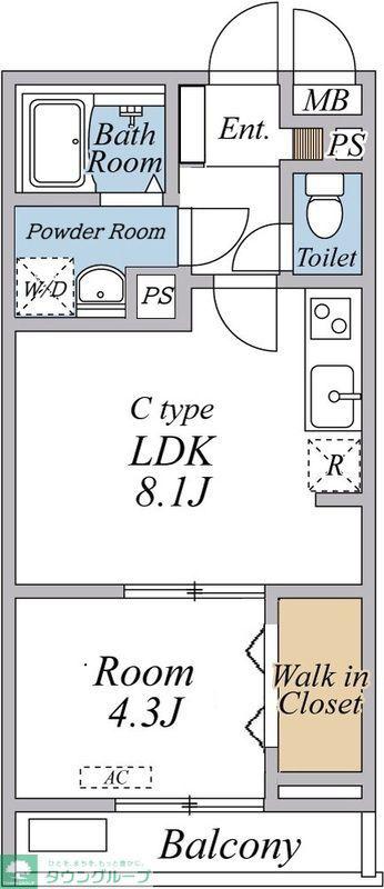 リブリ・国立イチョウテラス(1LDK/3階)の間取り写真