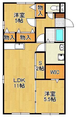 ストリエデルオルソ(2SLDK/1階)の間取り写真