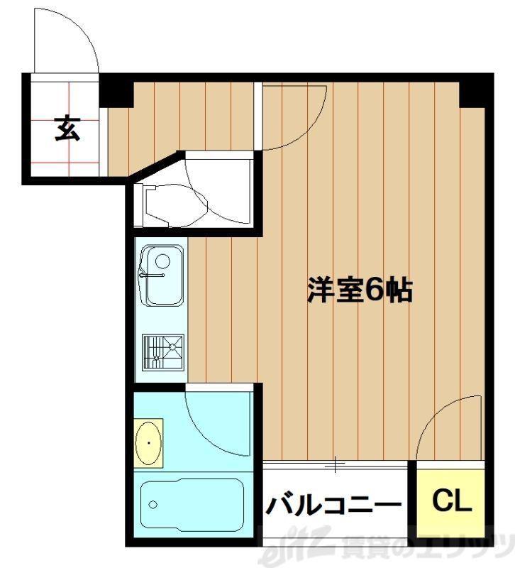 Pポイント(ワンルーム/4階)の間取り写真