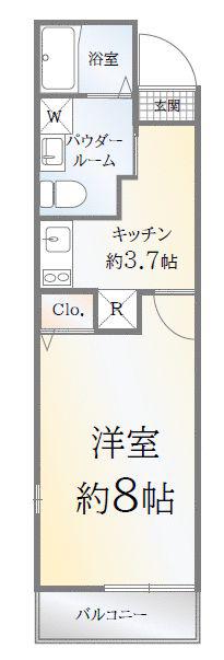 HDC方南町(1K/4階)の間取り写真