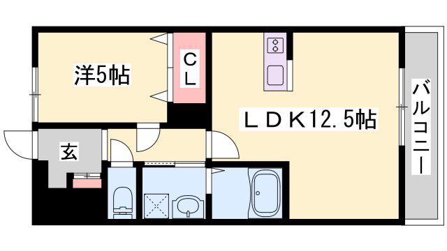 イレーヌミニョン(1LDK/1階)の間取り写真