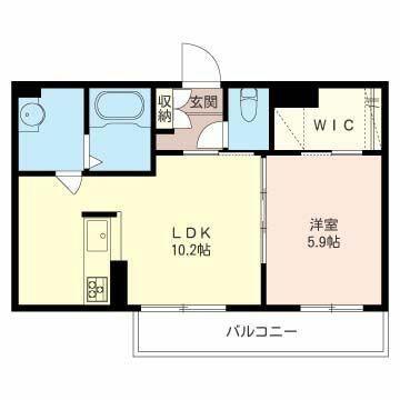 モコールK(1LDK/3階)の間取り写真