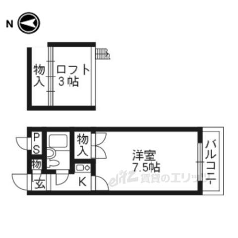 ヨーロピアン15番館(1K/2階)の間取り写真