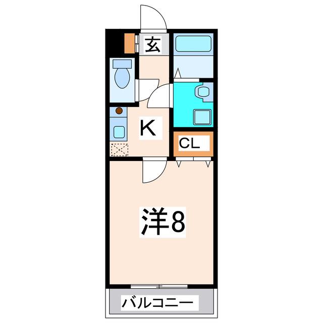 サウス清香(1K/5階)の間取り写真