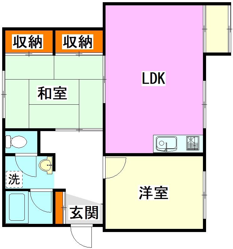 コーポラス片島(2LDK/1階)の間取り写真