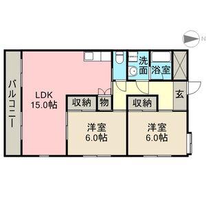 ヴァリアブル入場(2LDK/3階)の間取り写真