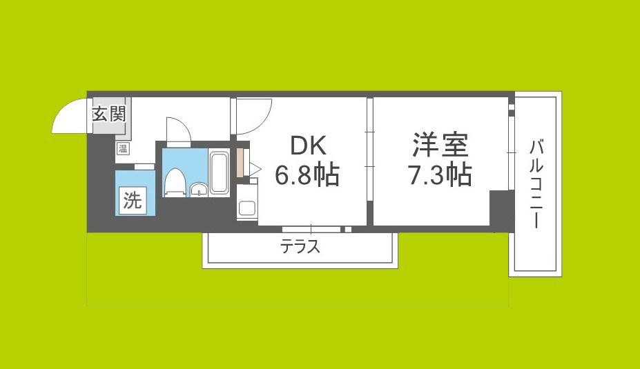 関目駅前ハイデンス(1DK/8階)の間取り写真