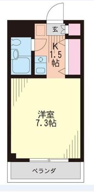 ランドフォレスト志木(1K/3階)の間取り写真