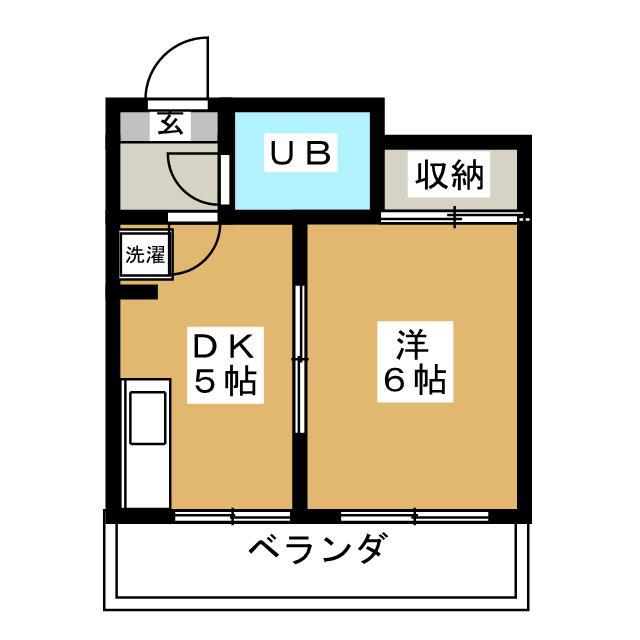 エクセル貴多川第1(1DK/5階)の間取り写真