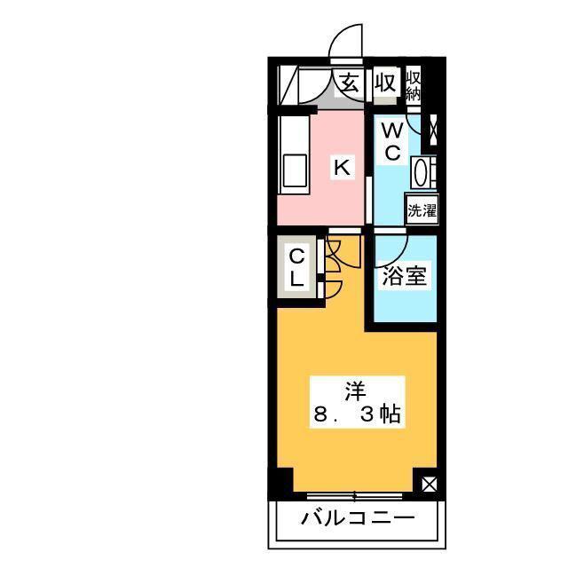 プラウドフラット門前仲町V(1K/8階)の間取り写真
