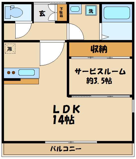SPIRALE成城(1LDK/2階)の間取り写真