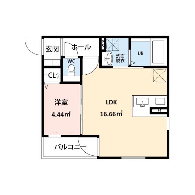 ジュエル小牧(1LDK/1階)の間取り写真