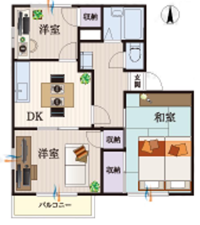 BCASA京成臼井IIIRE-BORN C棟(3DK/2階)の間取り写真