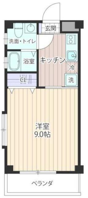 エクセルコート(1K/2階)の間取り写真