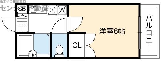 ノースコート(1K/6階)の間取り写真