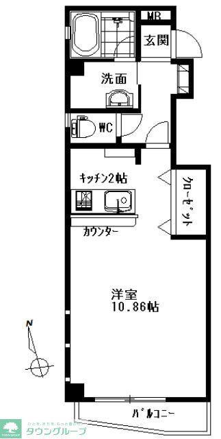 グランドクレスト(1K/3階)の間取り写真