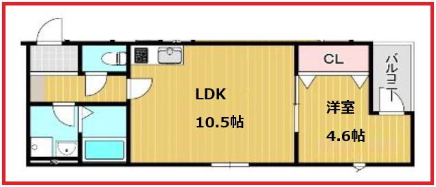 ヴィラ・アベニール(1LDK/1階)の間取り写真