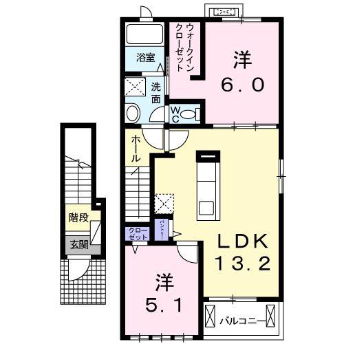 サニーレジデンスVII(2LDK/2階)の間取り写真