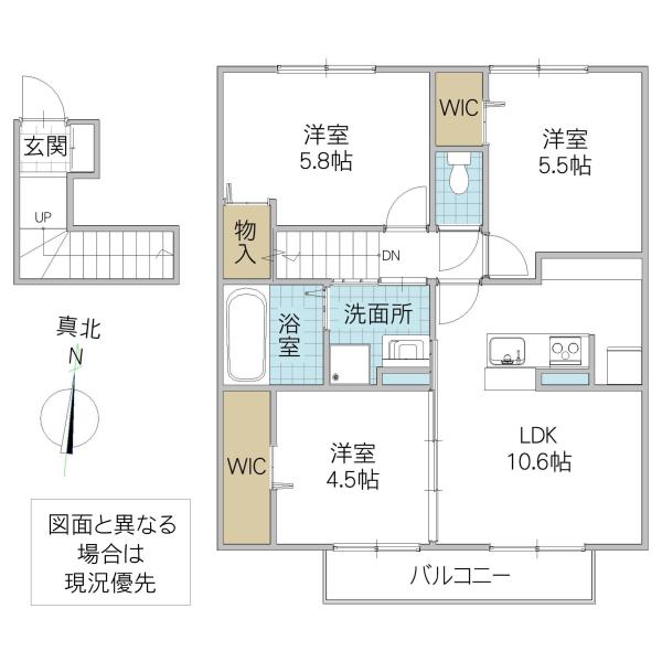 アジュール大成町(3LDK/2階)の間取り写真