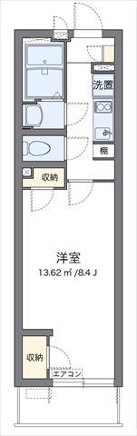 クレイノレジデンス追分(1K/1階)の間取り写真