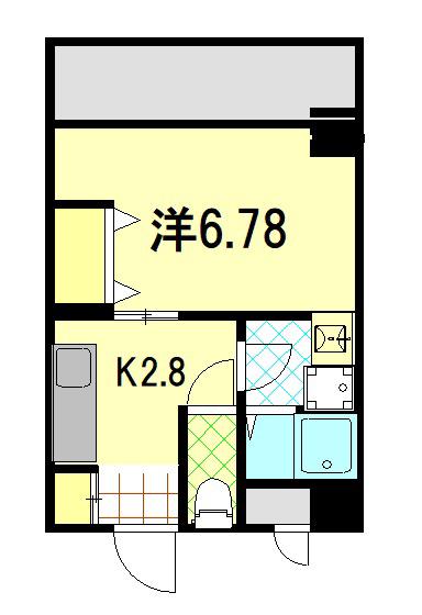 光テラス(1K/8階)の間取り写真
