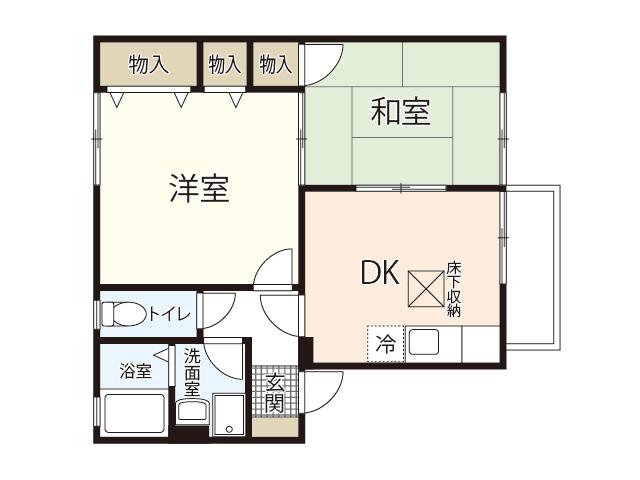 パストラル(2DK/1階)の間取り写真