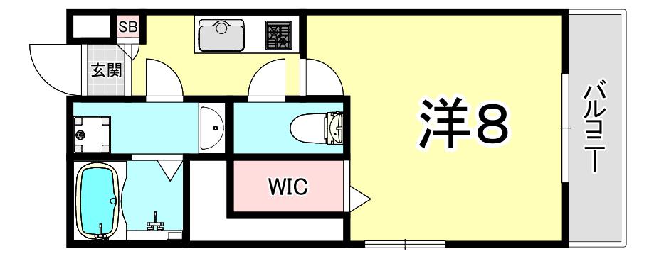 DITAエハコ垂水シ―テラス(1K/1階)の間取り写真