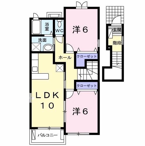 GRACEII(2LDK/2階)の間取り写真