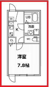 ティーズクオーレお花茶屋(1K/1階)の間取り写真