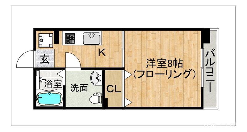 プロスパ83(1K/5階)の間取り写真
